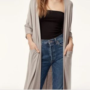 Aritzia Wilfred free long cardigan in black